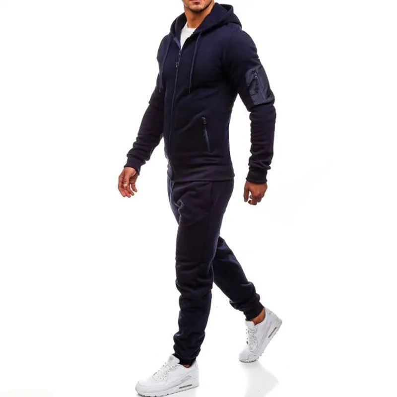 Мужская спортивная одежда комплект из 2 предметов модный теплый спортивный
