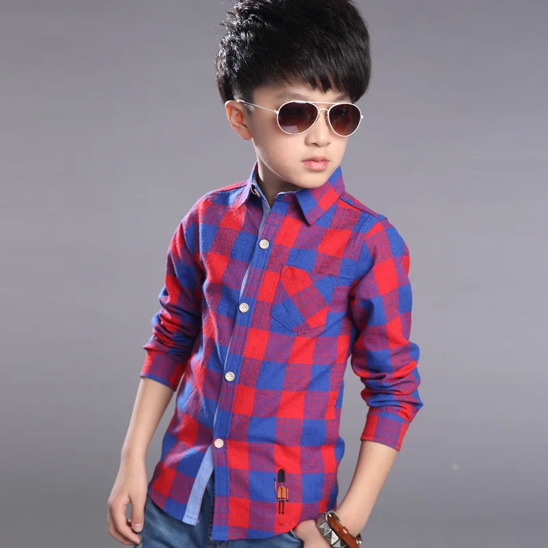 Мальчики Футболки 2016 Лето Красный/Синий/Белый отложным Воротником Мальчиков