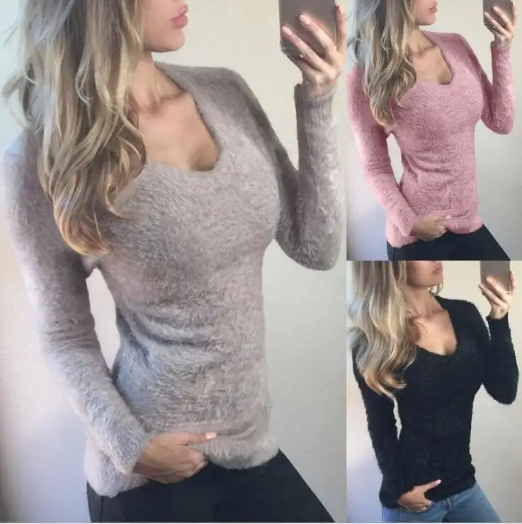 V средства ухода за кожей шеи футболки для женщин плотно Тощий Твердые с длинным