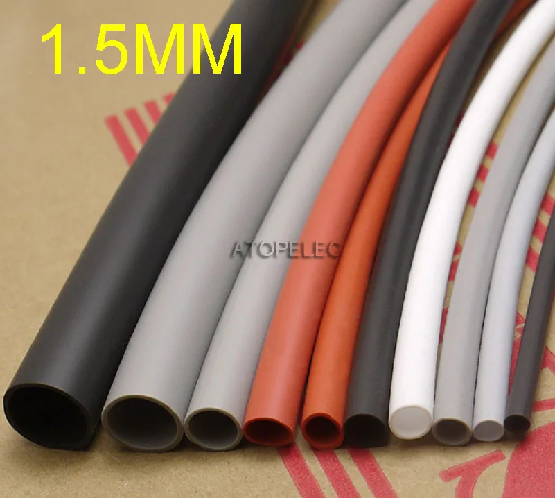 Гибкая термоусадочная трубка из мягкого силикона диаметр 1 5 мм толщина стенки 2500