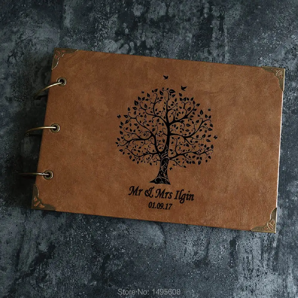 Фотоальбом из искусственной кожи с гравировкой Love Tree альбом крафт скрапбукинга