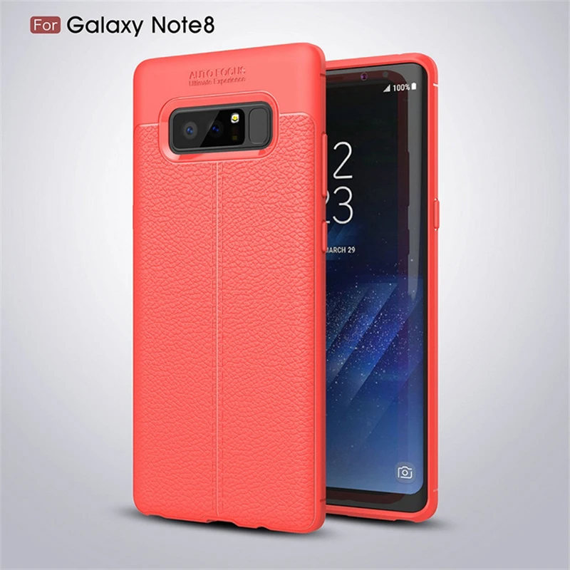 Личи кожаный чехол с текстурой для Samsung Galaxy S7 S8 S9 S10 Мягкий ТПУ Note 8 9 бизнес