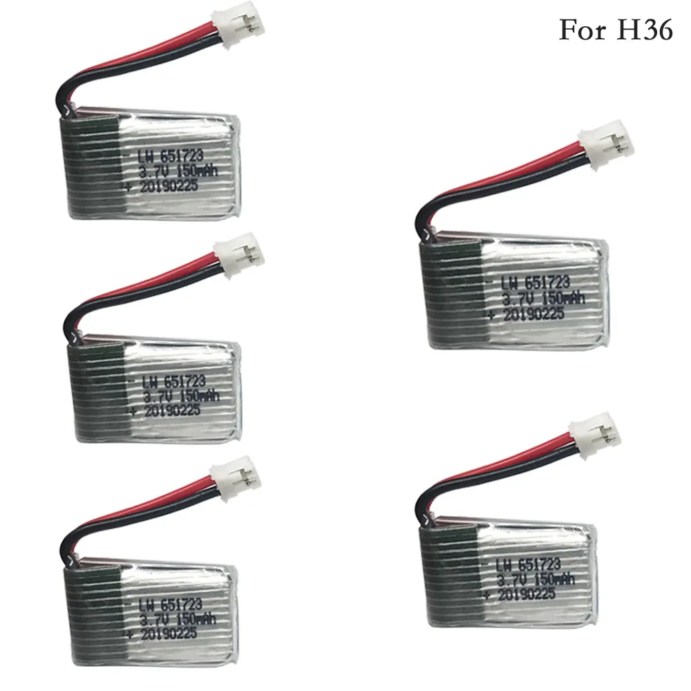 Батарея для квадрокоптера H36 F36 5 шт./лот 3 7 В 150 мА · ч 30C Eachine E010 E010C E011 E013 NH010 RC |