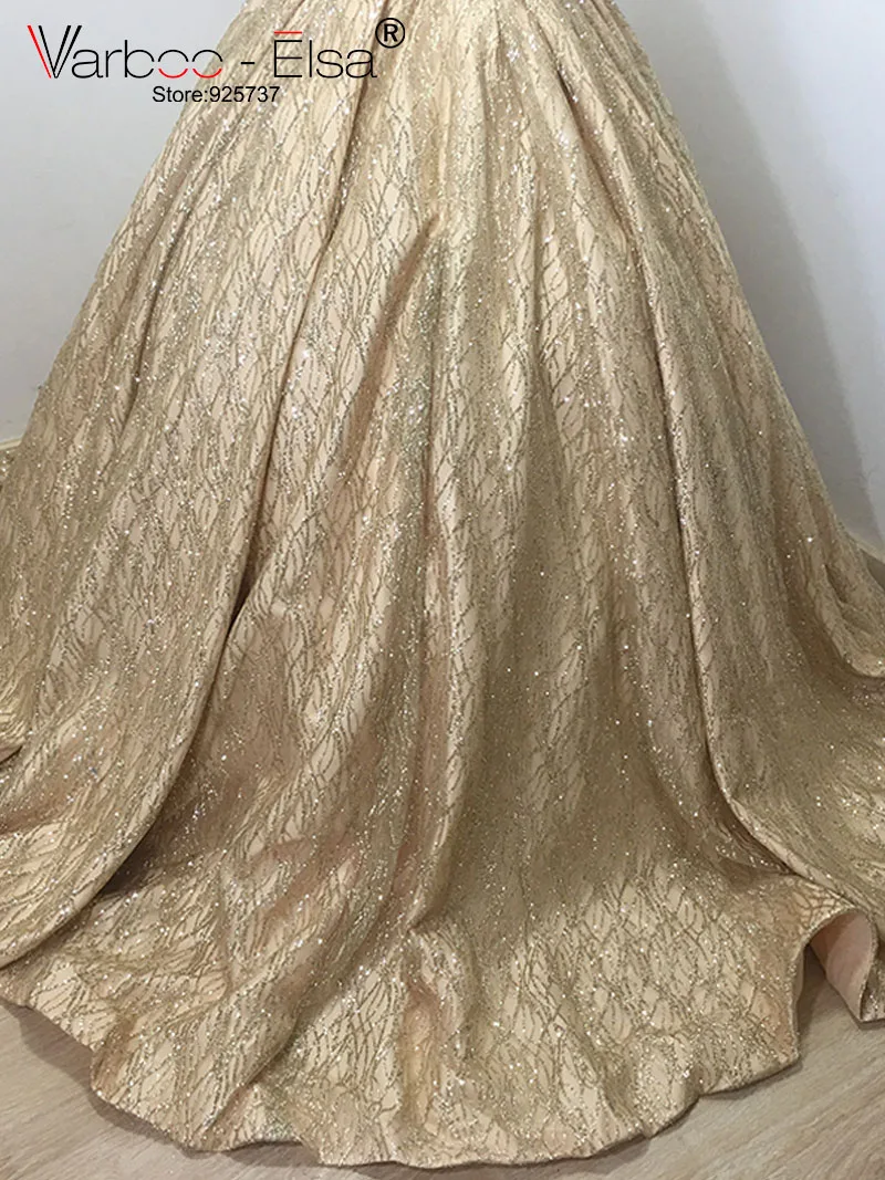 VARBOO_ELSA роскошное вечернее платье с золотыми блестками 2018 на заказ длинное для