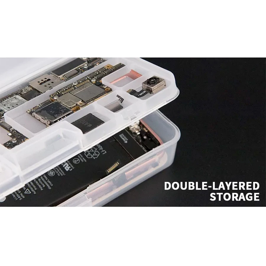 5pcslot sunshine pvc multi function double layer classification storage for mobile phone repair accessories parts and board free global shipping