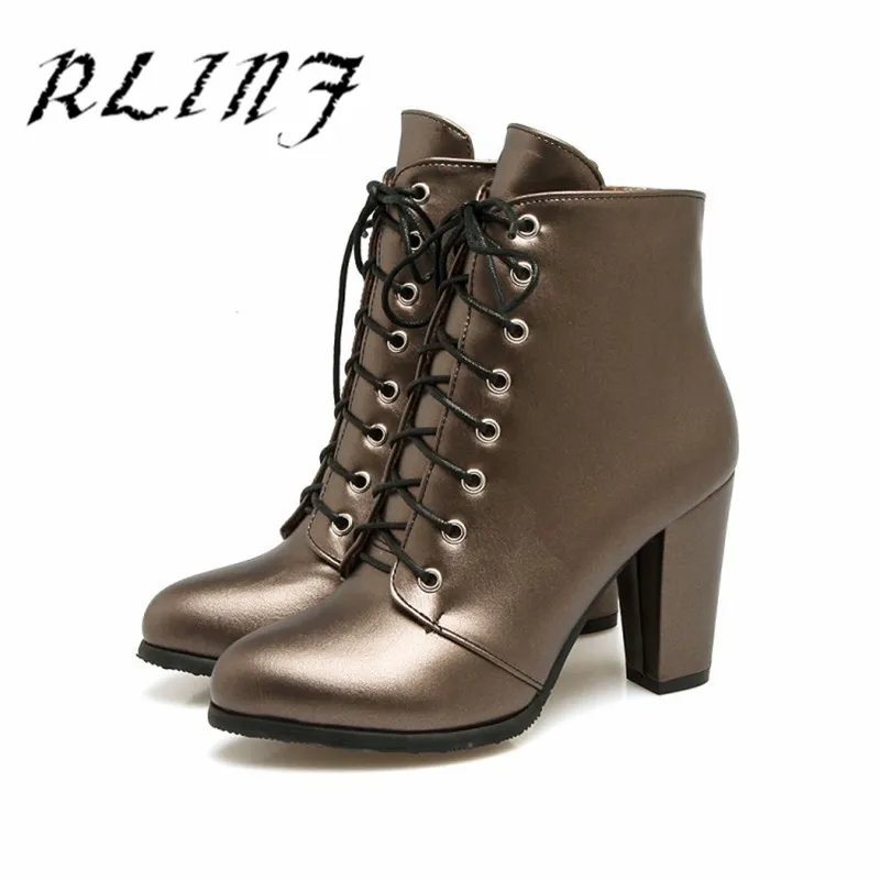 RLINF/Новые пикантные Модные женские полусапожки с металлическими вставками