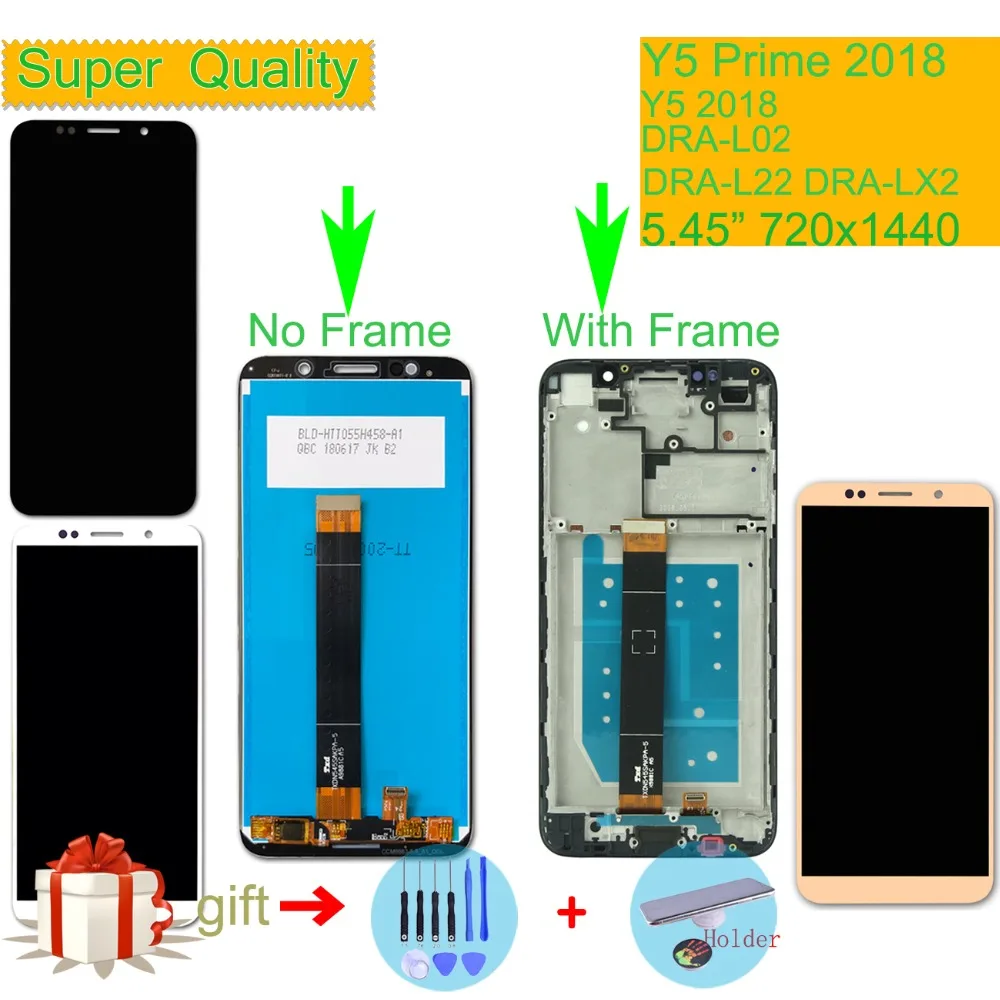 Оригинальный сенсорный ЖК-дисплей в сборе с рамкой для Huawei Y5 Prime 2018 | Мобильные