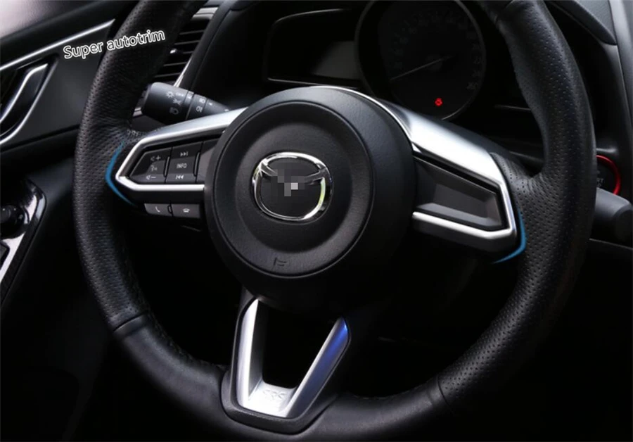 Lapetus аксессуары для интерьера Руль украшение рамка накладка ABS подходит Mazda 3 AXELA