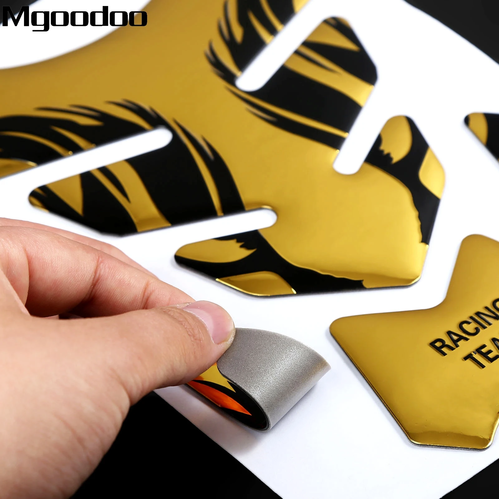 Золотая мотоциклетная 3d наклейка на бак топлива и масла защитная универсальная