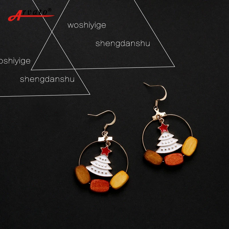 Рождество дерево Серьги для Для женщин Лось Снеговик модные креативные подарок