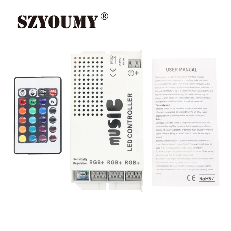 SZYOUMY музыкальный светодиодный пульт управления 24 клавишами DC12 24V 6A Звук Музыка 3