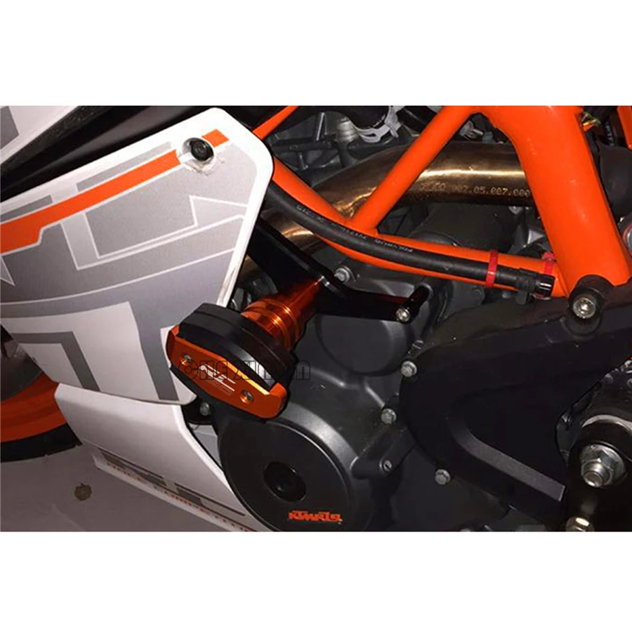 Для KTM RC390 RC 390 2014 2015 2016 2017 Новинка CNC оранжевая рамка Слайдеры защита мотоцикла от