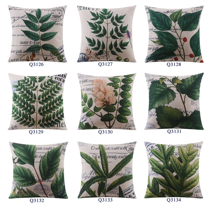 Зеленое растение листьев Подушка массивы жидкие цветы и подушки американский