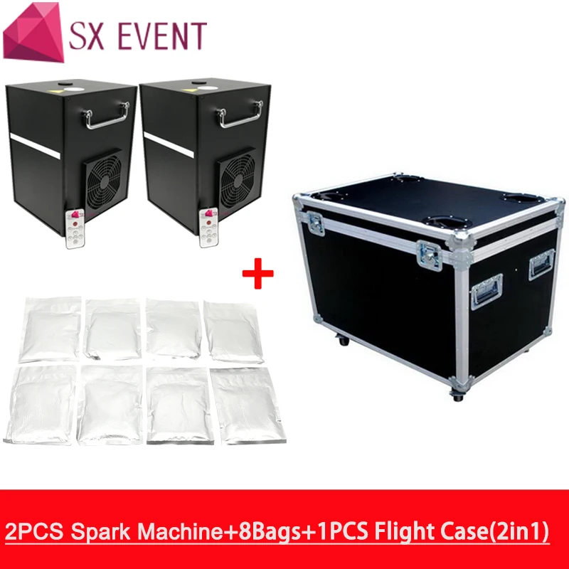 2 машины с flycase и 8 мешками беспроводной DMX Электрический холодный фейерверк