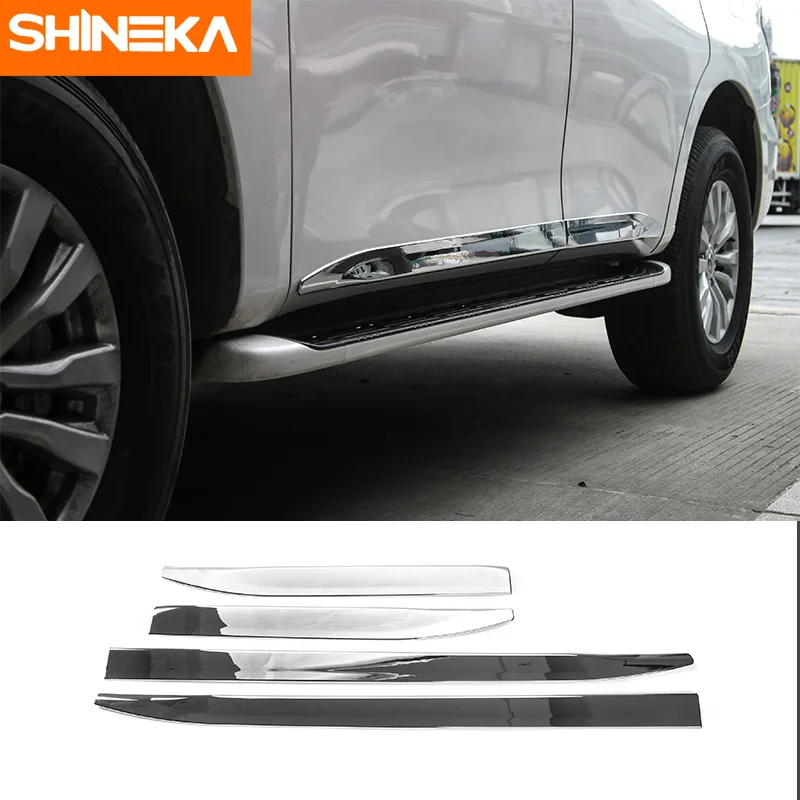 SHINEKA хромированные боковые двери молдинги корпуса Защитная подкладка украшение