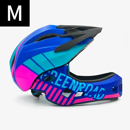colour 3-M Велосипедные шлемы для детей и взрослых, внедорожные, DH, горные, mtb, велосипедные, детские шлемы, спортивные, безопасные, с полным лицом, шапка - Цвет: colour 3-M