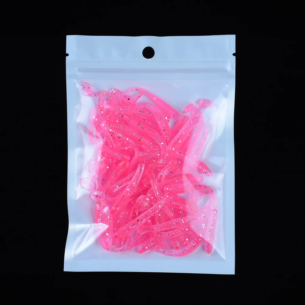 Outdoor Fishing Accessory 50Pcs Lures Soft Bait 4.5cm Silicone Worms Lure With Salt Fishes Baits Easy Hunting | Спорт и развлечения