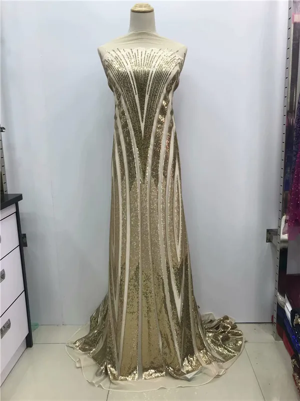 Королевский синий гипюр блестками кружево Fabric2018 Новый Африканский ткань в