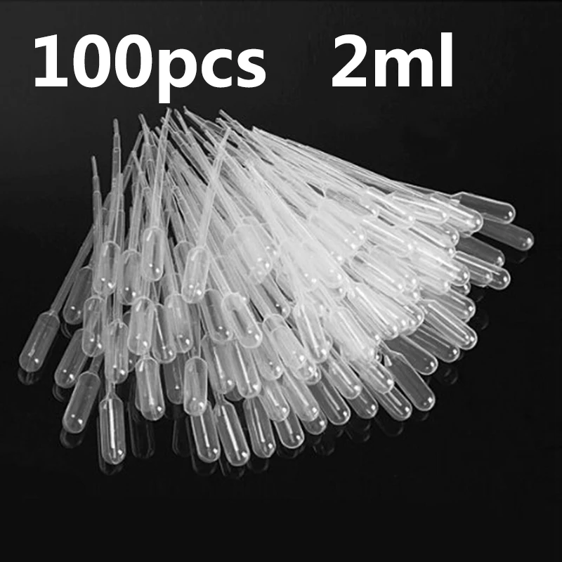 100Pcs 2ml Plastic Disposable Pipettes Squeeze Transfer Dropper For Silicone Mold UV Epoxy Resin Craft Jewelry Making | Украшения и