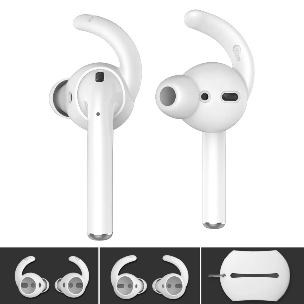 Силиконовый чехол для Airpods 2 + наушники-вкладыши с защитой от потери защитная