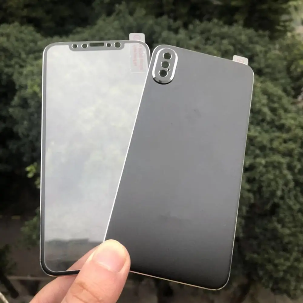 Для iphone XS металлик Китай красный матовый титановый сплав 9H экран Закаленное стекло пленка протектор+ задняя крышка полная защита тела