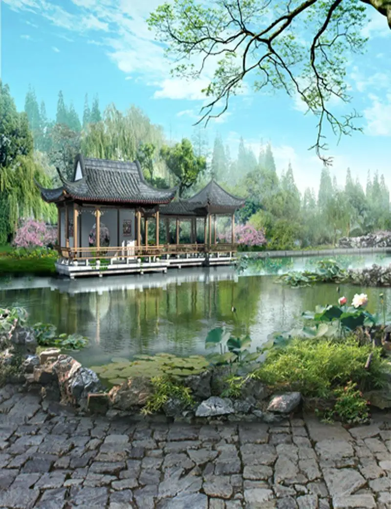 Оборудование для фотостудии от компании allenjoy background baby Garden Lake Scenic photo backdrop 5x7ft (150x220