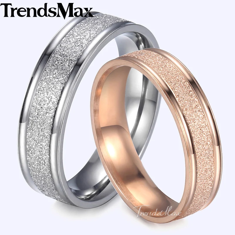 Обручальные кольца Trendsmax для мужчин и женщин кольцо из нержавеющей стали