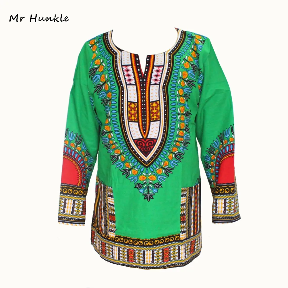 

Mr Hunkle 2016 New Arrival Design African Traditional Print T-shirt Long Sleeve Cotton Dashiki Shirt Unisex