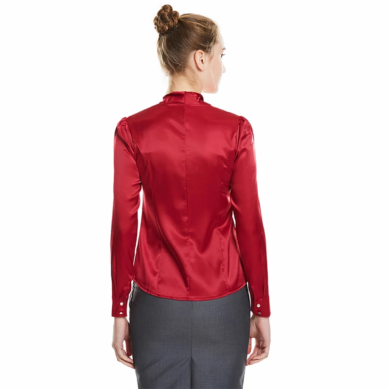 

ePacket shipping Bow Design Lady Formal Career Blouses Shirts OL Style Women Long Sleeve Tops Plus Size S-4XL