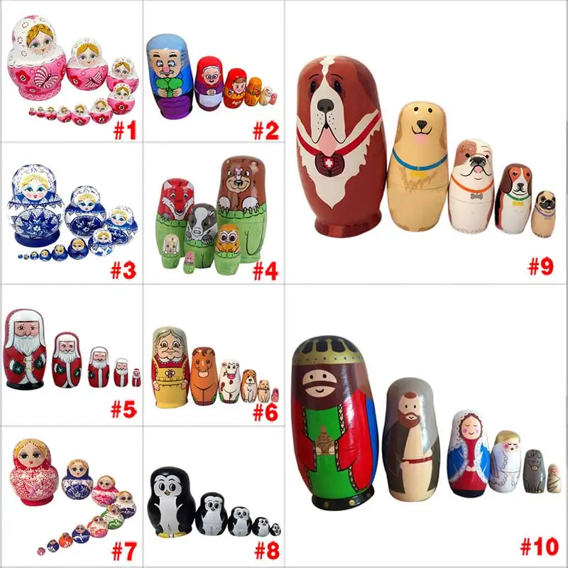 Новый стиль Детские игрушки матрешки деревянные набор русские куклы ручная