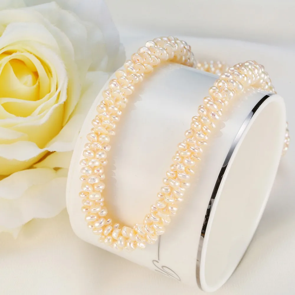 Small Freshwater Pearl Beads Chain Necklace Rice Pearls Flower Choker Copper Zircon Women Jewelry Wedding | Украшения и
