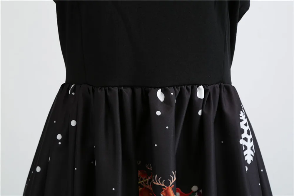 Рождественское платье vestido женское винтажное с длинными рукавами и круглым