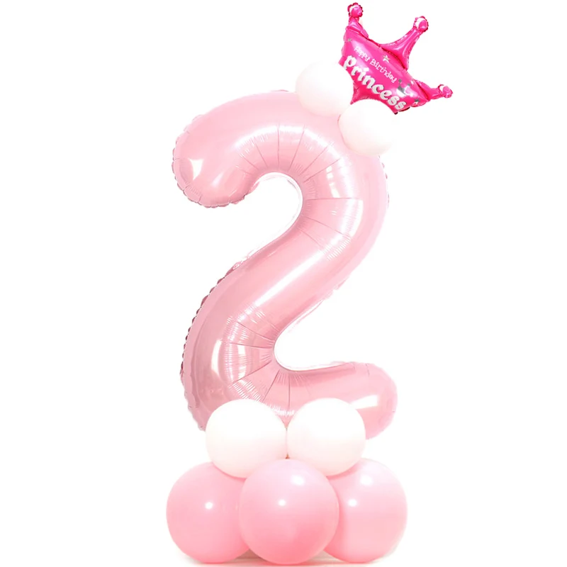 ZG pink set(2) KAMMIZAD 17 шт./лот anniversaire Микки красные цифры воздушные шары для 1. Украшения для дня рождения, Детские фольгированные баллоны Минни, балоны - Цвет: ZG pink set(2)