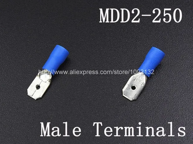 

MDD2-250 16-14 AWG Male Pre-Insulating Joint European Type Wiring Splice Terminals 1000PCS