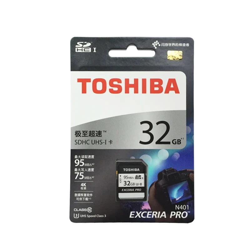 32 Гб Toshiba exceria pro sd-карта N401 SD карта памяти UHS-I U3 32 Гб класс 10 4K UltraHD флэш-Карта памяти SDHC - Емкость: 32 Гб