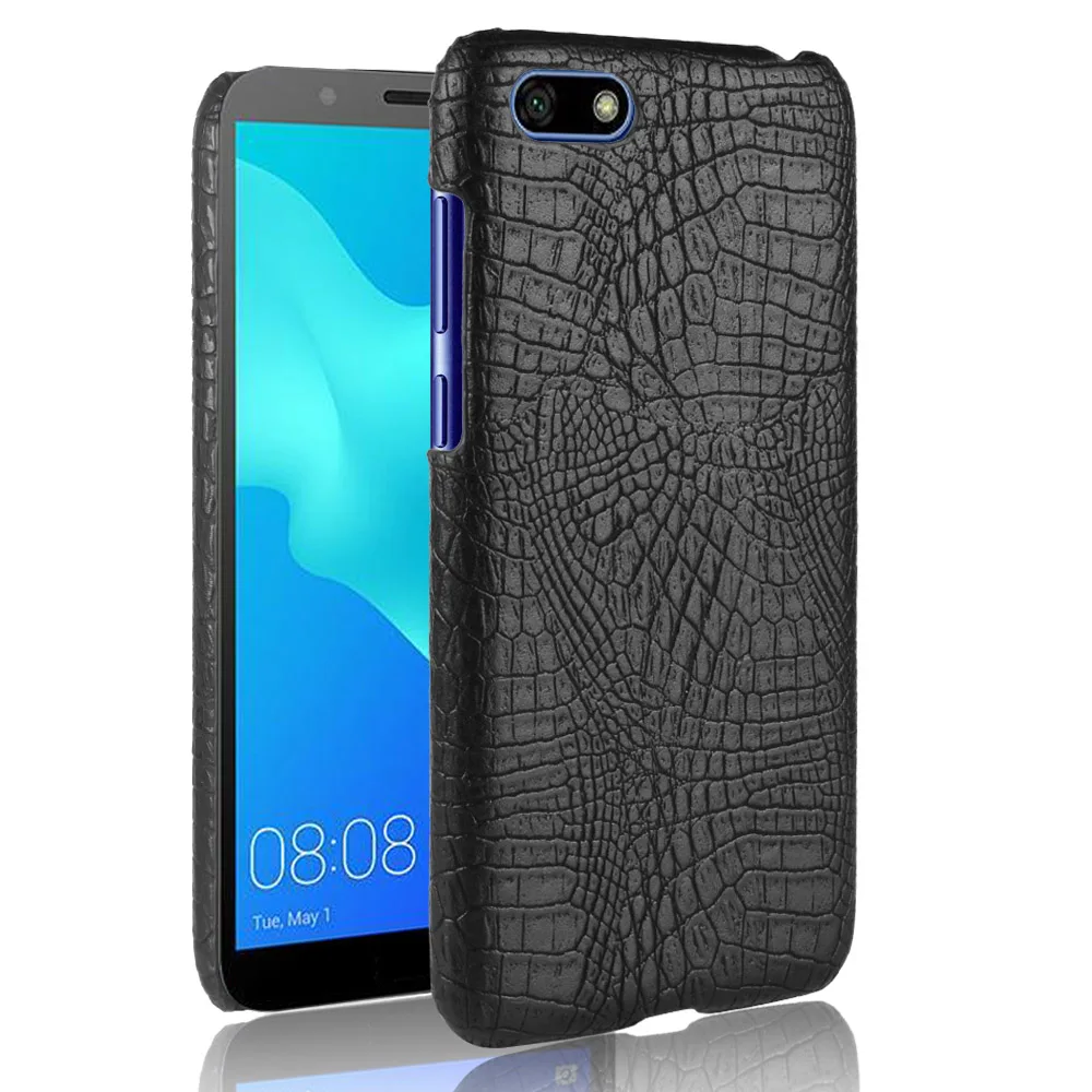 Роскошные крокодиловой кожи Pattern кожаный чехол для huawei Y5 2018 противоударный Hard Shell