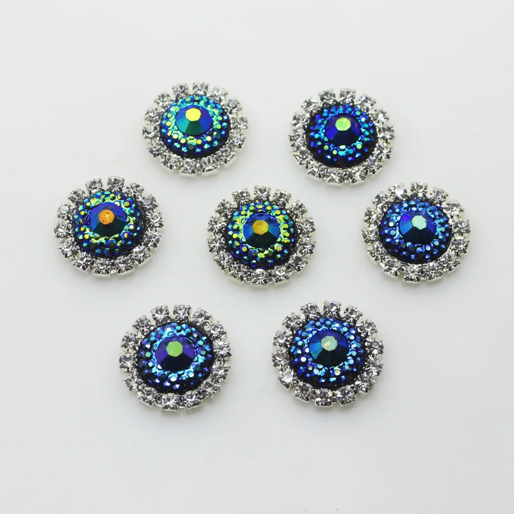 10 шт. разноцветные пуговицы с плоской задней поверхностью 18 мм|flatback rhinestone