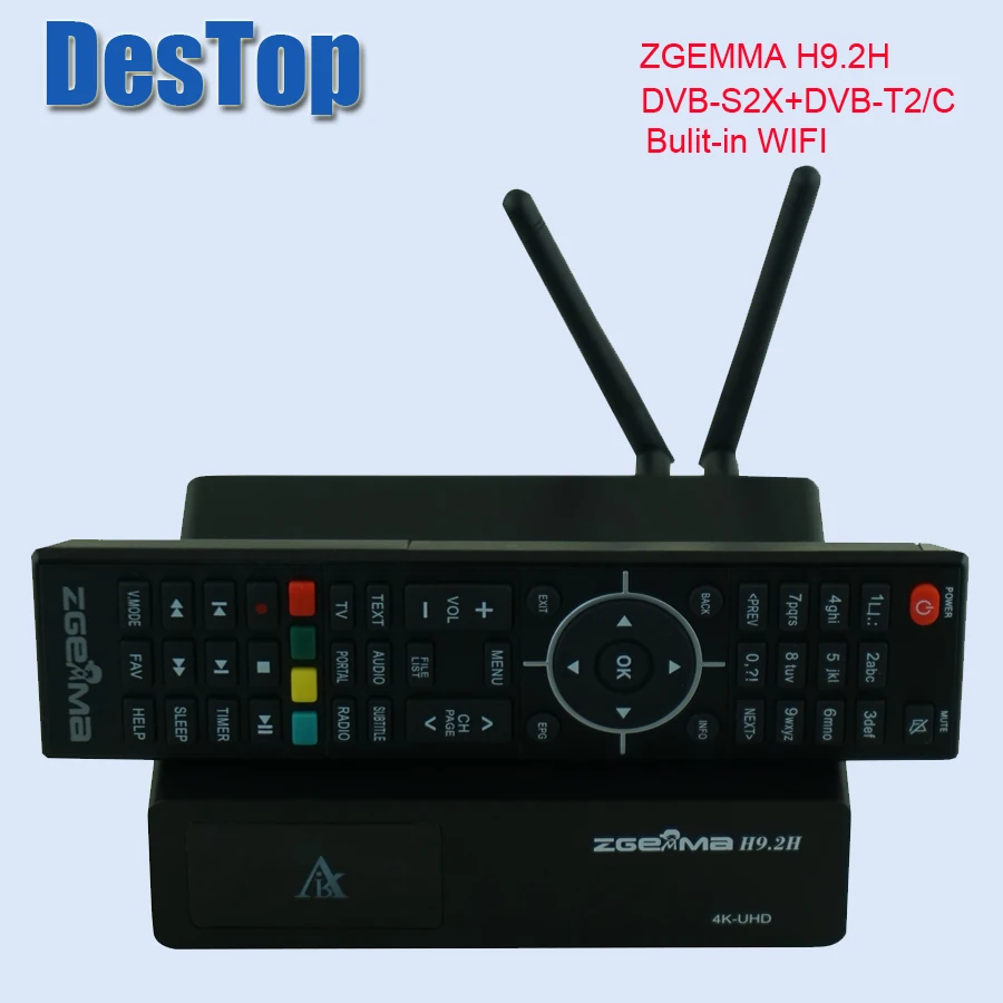 Оригинальная версия 4 к UHD телеприставка ZGEMMA H9.2H Linux OS DVB-S2X+ DVB-C/T2 тюнеры HEVC/H.265 декодирование bulit в wifi