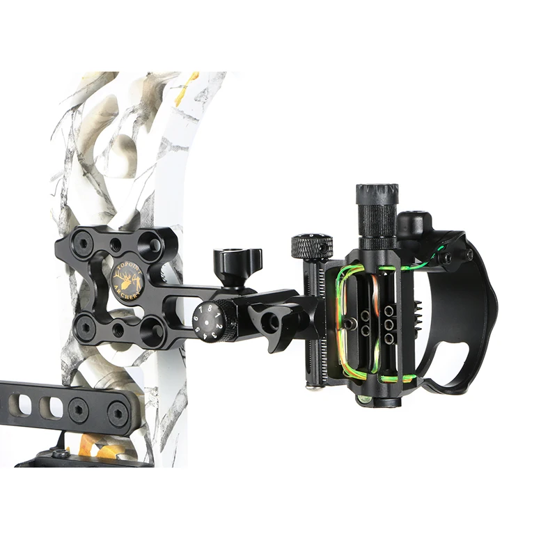 Archery Compound hunting Bow Sight 5-Pin Fiber Optics Bow Sight General Long Short Rod Tuning Sight