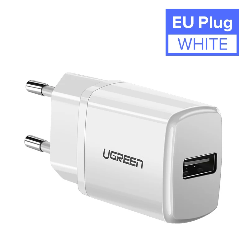 Ugreen 5V 2.1A USB зарядное устройство для iPhone X 8 7 iPad быстрое настенное зарядное устройство EU адаптер для samsung S9 Xiaomi Mi 8 зарядное устройство для мобильного телефона - Тип штекера: White