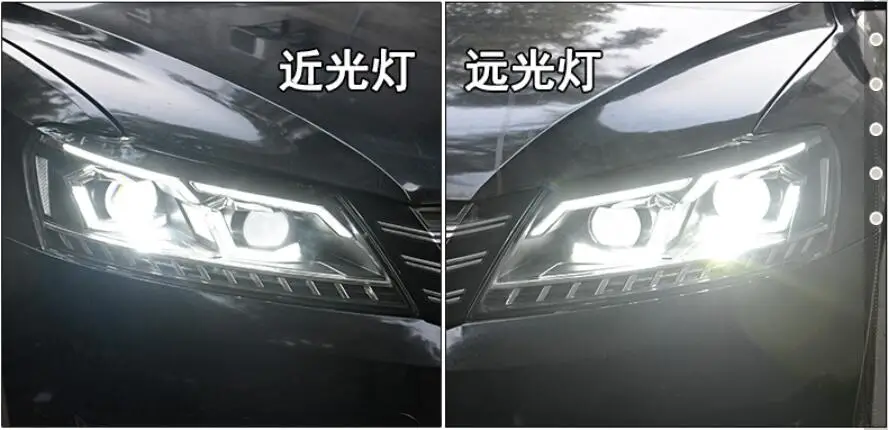 2 шт. автомобильного тюнинга фар для Passat B7 светодиодные фары DRL Противотуманные