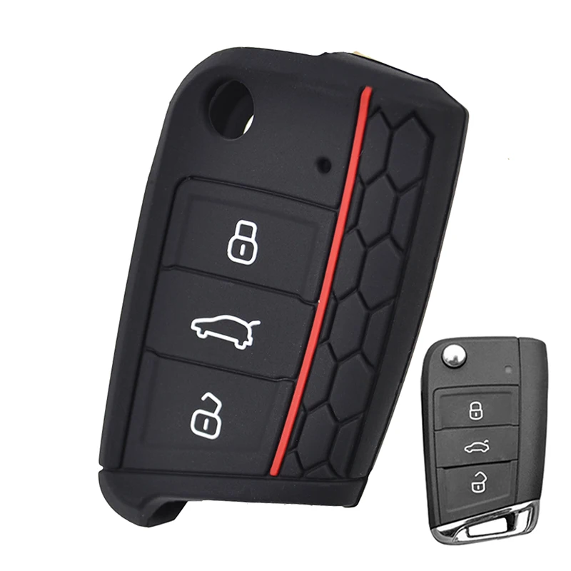 Силиконовый чехол для ключей Fob для VW Golf Polo Tiguan Passat Atlas для Skoda Superb Kodiaq Octavia для сиденья Ateca Leon чехол для пульта дистанционного управления