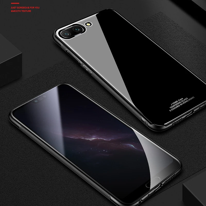 Чехол из закаленного стекла для Huawei Honor 10 мягкая рамка зеркальная поверхность