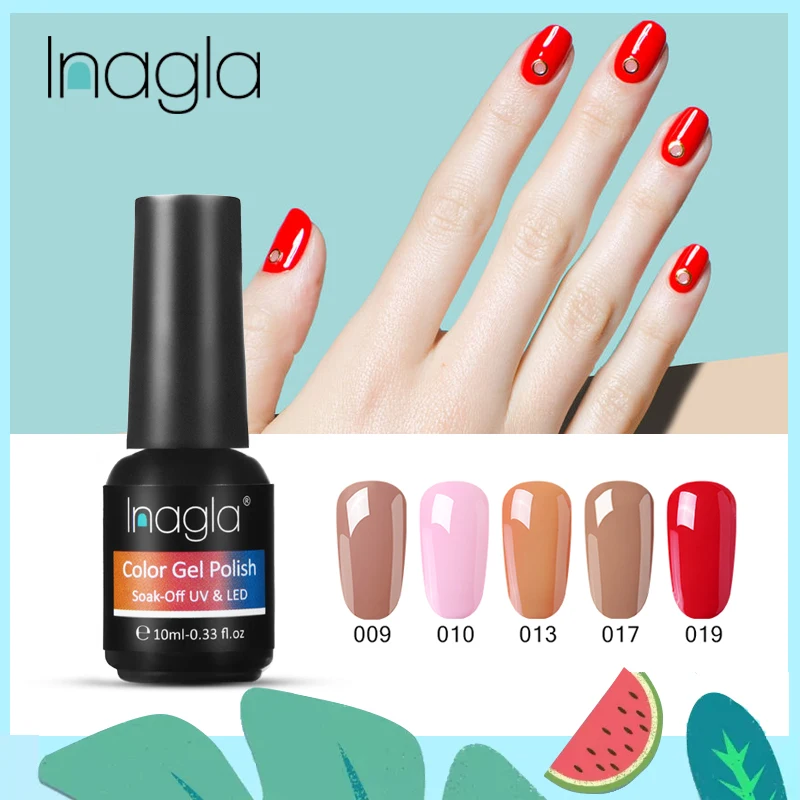 

Inagla 10 мл Классический Гель-лак для ногтей, био-Гели Soak Off Гибридный гвоздь арт лак для верхнего и базового покрытия, 298 великолепные Цвета, сем...