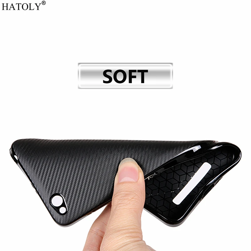 HATOLY For Fundas Xiaomi Redmi 4A Case Ultra-thin Soft TPU Carbon Fiber Back Cover for |