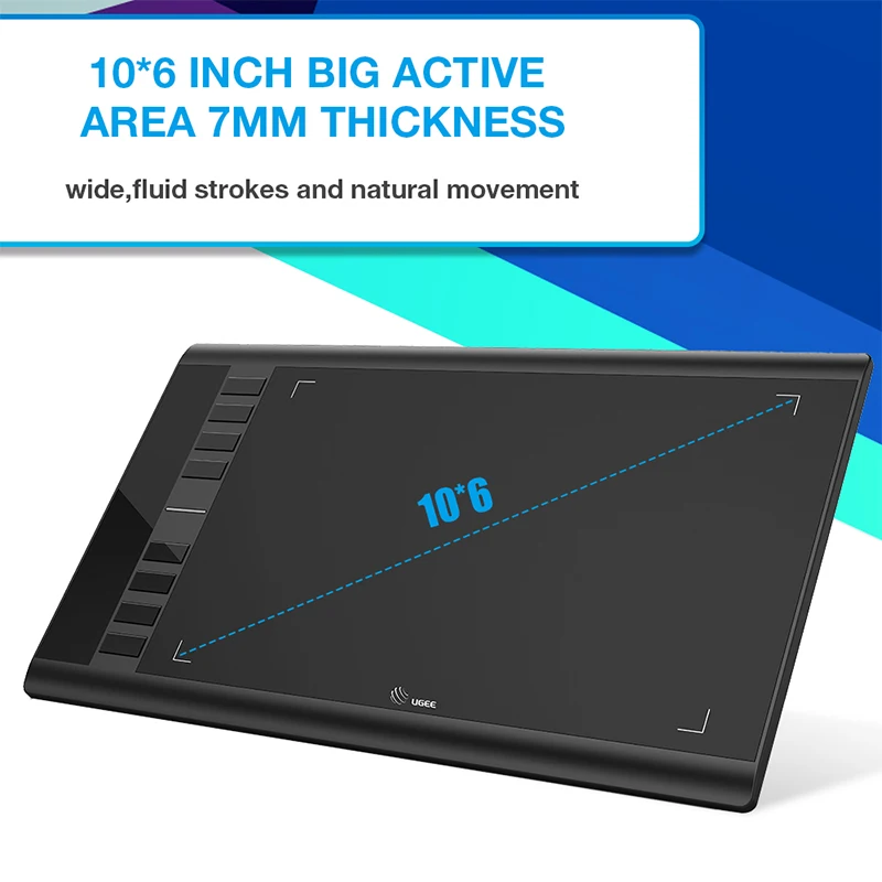 Ugee M708 цифровые графические планшеты для рисования 10*6 дюймов графический планшет