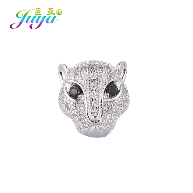 As Photo Juya DIY, для женщин и мужчин, натуральные камни, ювелирные изделия, европейский шарм, бусины ручной работы, леопард, Лев, голова Пантеры, металлические бусины, аксессуары - Цвет: As Photo
