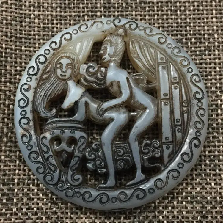 

The Qing Dynasty antique jade spring drawing engineering education culture spring Pendant