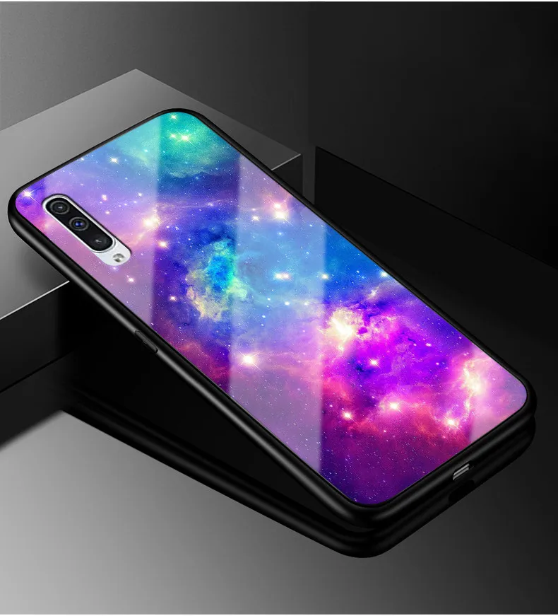 Для samsung Galaxy A50 чехол PC Пластиковый стеклянный чехол для телефона черный ТПУ бампер чехол для samsung Galaxy A50 A 50 A505F A505 чехол