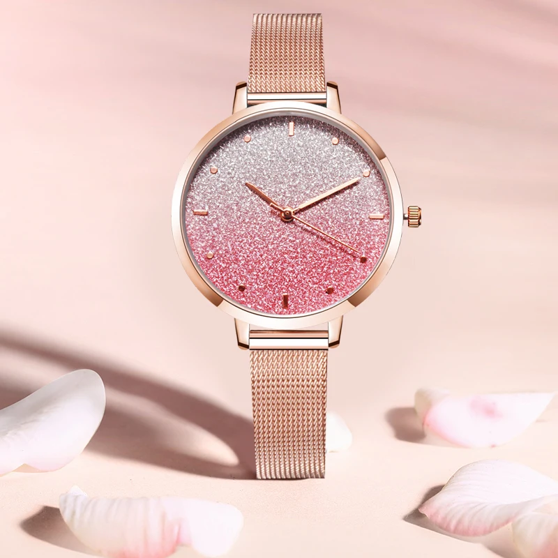 

2019 Simple Women's Watches Starry Sky Luxury Ladies Watch Women Colorful Wrist Watch Romantic Rhinestone Designer saati